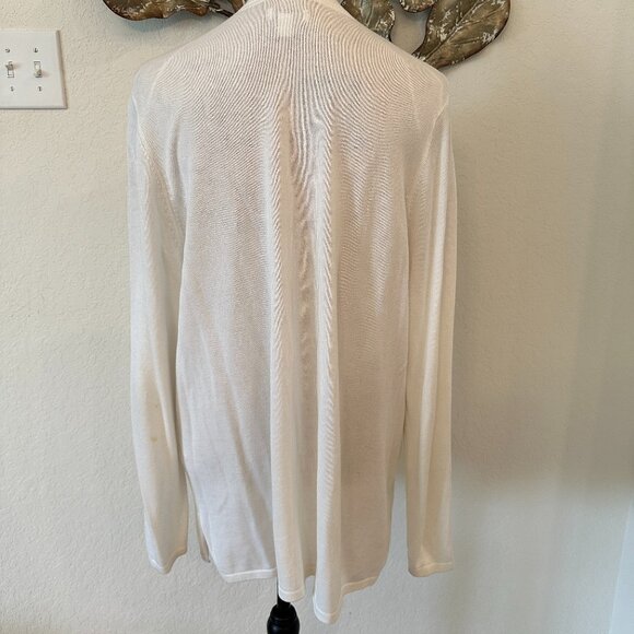 Croft & Barrow Women’s XXL Open-Front Cardigan – White - Picture 3 of 4